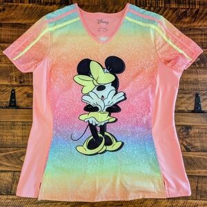 HeartSoul Scrub Top Size XL V Neck Disney Minnie Mouse Sparkles HS796 MNSP
